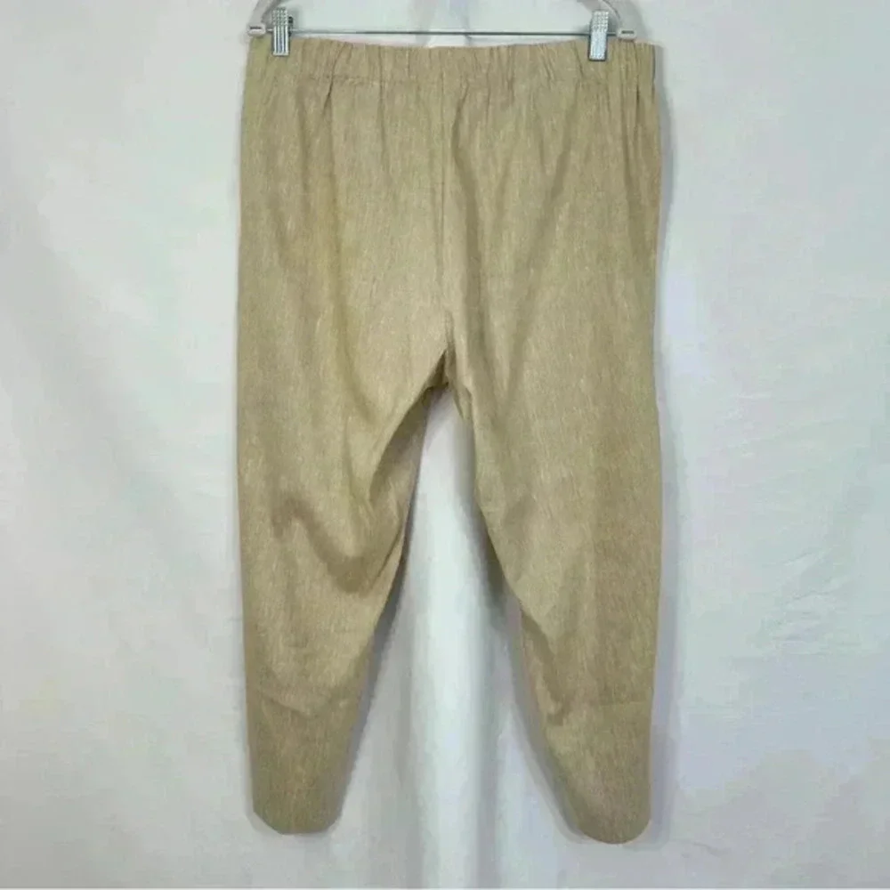 J. Jill Womens Pants Beige Size Large Linen Stretch Pull On Linen Blend‎